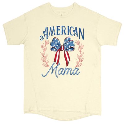 Simply Southern - Women's Boxy Short Sleeve T-Shirt - American Mama - X-Small-Small
