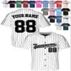 Custom Stripe Baseball Jerseys - Personalized Pinstripe Softball Shirts for Men, Women, Boys, and Girls - Customized Team Uniforms for Sports Fans, Teams, Events, Gifts - Add Your Name, Number, Logo view 1