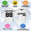 Custom Stripe Baseball Jerseys - Personalized Pinstripe Softball Shirts for Men, Women, Boys, and Girls - Customized Team Uniforms for Sports Fans, Teams, Events, Gifts - Add Your Name, Number, Logo view 4