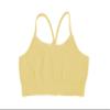Kurve Girls' Underwear Crop Training Bra, Seamless Racerback Crop Top, UV Protective Fabric UPF 50+ (Made with Love in The USA), Pale Yellow, Medium/Large (Ages 9-14) view 1