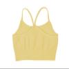 Kurve Girls' Underwear Crop Training Bra, Seamless Racerback Crop Top, UV Protective Fabric UPF 50+ (Made with Love in The USA), Pale Yellow, Medium/Large (Ages 9-14) view 2