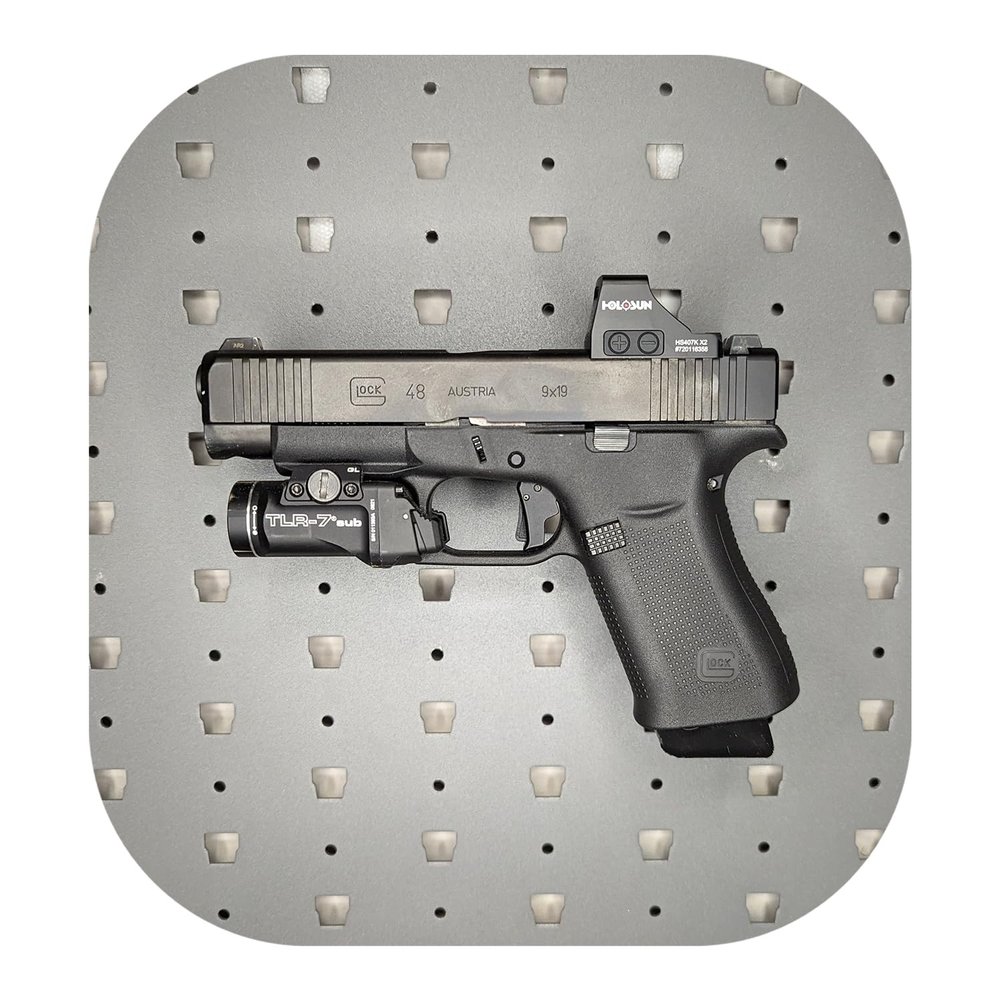 Hammy3DPrints Mount for Glock 43X / 48 - GallowTech | Pistol Holder Handgun Storage Rack (Facing Left)