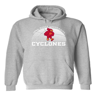 CornBorn Iowa State Cyclones Sweatshirt - Hooded Fleece Iowa State Basketball with Cy - Gray - Small