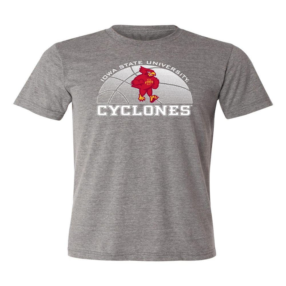 CornBorn Iowa State Tshirt - Premium Tri-Blend Iowa State Basketball with Cy - Gray - XL