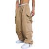 WZIKAI Men's Baggy Cargo Pants Casual Parachute Cargo Pants Loose Fit Hip Hop Harem Pants with Pockets Khaki XXL view 1