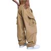 WZIKAI Men's Baggy Cargo Pants Casual Parachute Cargo Pants Loose Fit Hip Hop Harem Pants with Pockets Khaki XXL view 4