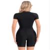 Hedmy Women Zipper Rash Guard Swimsuit Sun Protection Surfing Boyleg One Piece Sport Swimwear Bathing Suits Blue&Black A Large view 2