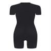 Hedmy Women Zipper Rash Guard Swimsuit Sun Protection Surfing Boyleg One Piece Sport Swimwear Bathing Suits Blue&Black A Large view 4