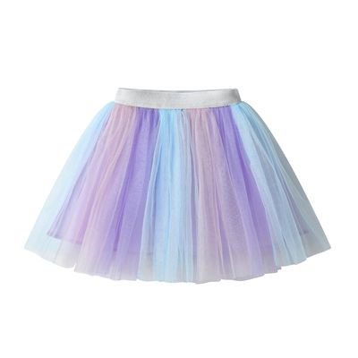 DXTON Girls Tutu Skirt Rainbow Toddler Tulle Ballet Dance Skirt for 2-8 Years SK276,8T