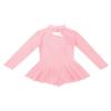 Agoky Kids Girls Mesh Splice Roller Figure Skating Dress Lyircal Dancewear Ballet Gymnastics Leotard Dancing Costume Pearl Pink A 4 Years view 4