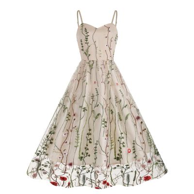 Mini Dress for Women Floral Embroidered Long Sleeve Bodycon Party Dress Sexy Mesh Sheer Fitted Evening Dresses