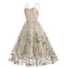Mini Dress for Women Floral Embroidered Long Sleeve Bodycon Party Dress Sexy Mesh Sheer Fitted Evening Dresses view 2