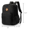 ZORFIN 26L Black Backpack for College, and Travel: Water Resistant Bookbag view 3