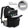 ZORFIN 26L Black Backpack for College, and Travel: Water Resistant Bookbag view 4