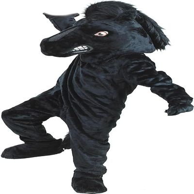 Eamior Black Stallion Mascot Costume Adult Size for Men & Women with Built-in Fan Inside the Head