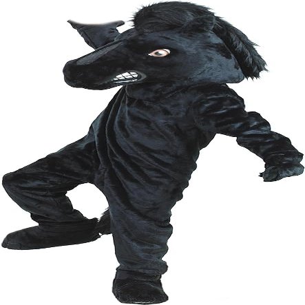 Eamior Black Stallion Mascot Costume Adult Size for Men & Women with Built-in Fan Inside the Head