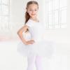 Bezioner Girls Cotton Ballet Dance Dress Cute Tutu Skirted Leotard Short Sleeve White 100 view 2