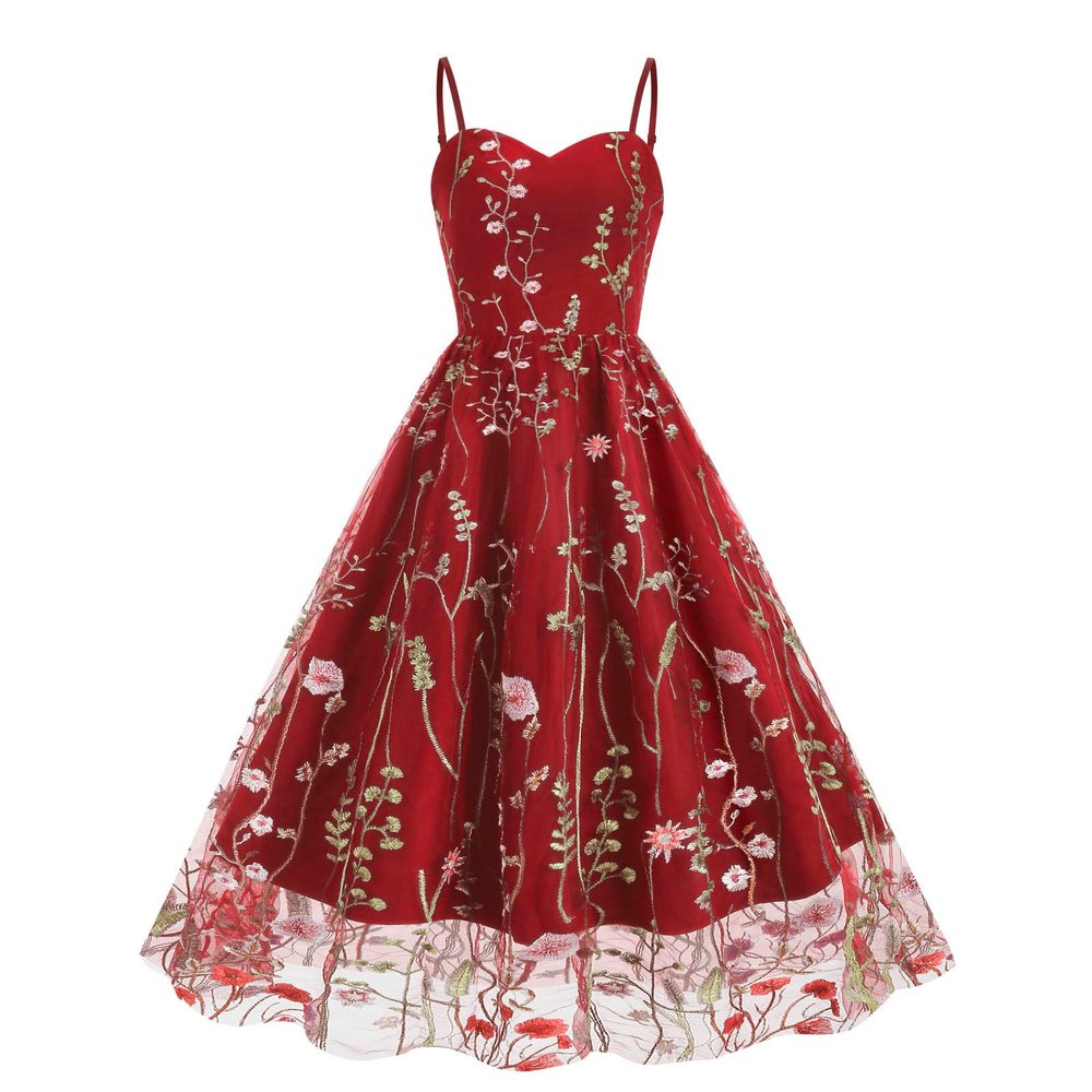 Mini Dress for Women Floral Embroidered Long Sleeve Bodycon Party Dress Sexy Mesh Sheer Fitted Evening Dresses