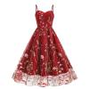Mini Dress for Women Floral Embroidered Long Sleeve Bodycon Party Dress Sexy Mesh Sheer Fitted Evening Dresses view 1