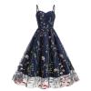 Mini Dress for Women Floral Embroidered Long Sleeve Bodycon Party Dress Sexy Mesh Sheer Fitted Evening Dresses view 1