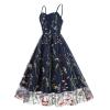 Mini Dress for Women Floral Embroidered Long Sleeve Bodycon Party Dress Sexy Mesh Sheer Fitted Evening Dresses view 2