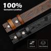 BISON DENIM Men's Western Cowboy Belt with Big Printed Engraved Buckle Strap Adjustable view 2