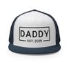 RIVEMUG NG Daddy Est 2025 Flat Bill Trucker Hat High Crown Adjustable New Dad New Father Cap Expect Baby 2025 view 2