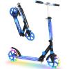 BELEEV V8 Scooters for Kids Ages 6+ with Light-Up Wheel & Stem & Deck, 2 Wheel Folding Scooter for Adults Teens, 4 Adjustable Height, Lightweight Sport Commuter Scooter, up to 220lbs (Galaxy Blue) view 1