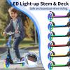 BELEEV V8 Scooters for Kids Ages 6+ with Light-Up Wheel & Stem & Deck, 2 Wheel Folding Scooter for Adults Teens, 4 Adjustable Height, Lightweight Sport Commuter Scooter, up to 220lbs (Galaxy Blue) view 2