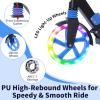BELEEV V8 Scooters for Kids Ages 6+ with Light-Up Wheel & Stem & Deck, 2 Wheel Folding Scooter for Adults Teens, 4 Adjustable Height, Lightweight Sport Commuter Scooter, up to 220lbs (Galaxy Blue) view 3