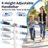 BELEEV V8 Scooters for Kids Ages 6+ with Light-Up Wheel & Stem & Deck, 2 Wheel Folding Scooter for Adults Teens, 4 Adjustable Height, Lightweight Sport Commuter Scooter, up to 220lbs (Galaxy Blue) view 4