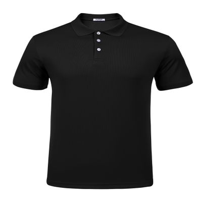 PINSPARK Golf Polo Shirts for Men Quick Dry Short Sleeve Collared Shirt Slim Fit Summer Casual Polos Shirt Black