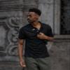 PINSPARK Golf Polo Shirts for Men Quick Dry Short Sleeve Collared Shirt Slim Fit Summer Casual Polos Shirt Black view 3