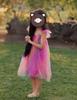 AGQT Baby Girls Tulle Tutu Dress Sleeveless Toddler Butterfly Print Back Tutu Dresses Birthday Party Gowns Wedding Layered Lace Holiday Mini Dress Summer Sundress Pink Red Size 18-24 Months view 4