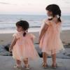 AGQT Baby Girls Tulle Tutu Dress Sleeveless Toddler Butterfly Print Back Tutu Dresses Birthday Party Gowns Wedding Layered Lace Holiday Mini Dress Summer Sundress Pink Orange Size 12-18 Months view 2
