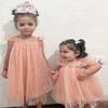 AGQT Baby Girls Tulle Tutu Dress Sleeveless Toddler Butterfly Print Back Tutu Dresses Birthday Party Gowns Wedding Layered Lace Holiday Mini Dress Summer Sundress Pink Orange Size 12-18 Months view 3