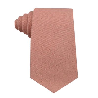 Entwineno Kids Linen Ties - Solid Color Slim Tie for Boys (Desert Coral)