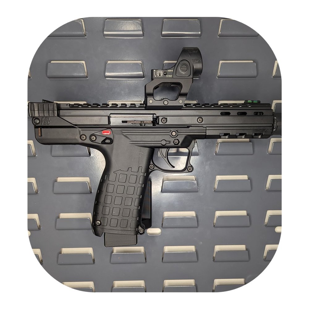 Hammy3DPrints Mount for Keltec CP33 / CMR30 / PMR30 - Secure It/Akro Mils | Pistol Holder Handgun Storage Rack (Facing Right, Standard Panel)