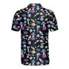 Alien Polo Shirts for Men Women, Funny Alien Shirt Men Short Sleeve, Space Polo Shirt, Mens Golf Polo Shirt view 3