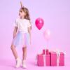 DXTON Girls Tutu Skirt Rainbow Toddler Tulle Ballet Dance Skirt for 2-8 Years SK276,5T view 3