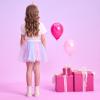 DXTON Girls Tutu Skirt Rainbow Toddler Tulle Ballet Dance Skirt for 2-8 Years SK276,5T view 4
