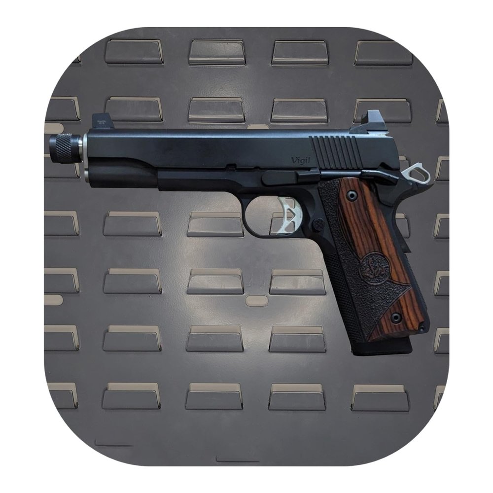 Hammy3DPrints Mount for 1911 9mm / 10mm / 45 - Secure It/Akro Mils | Pistol Holder Handgun Storage Rack (Facing Right, Plastic Panel)