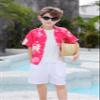 Cromoncent Matching Hawaiian Outfits for Family, Dad and Son Matching Luau Beach Tropical Shirts Mommy Daughter Tropical SetsHawaiian ShirtFlower Hot Pink,9-10Y=Tag160 view 4