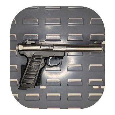 Hammy3DPrints Mount for Ruger Mark III/IV 22/45 - Secure It/Akro Mils | Pistol Holder Handgun Storage Rack (Facing Right, Plastic Panel)