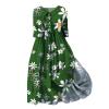 Ceboyel Women Bohemian Cotton Linen Dresses 3/4 Sleeve Maxi Long Dress Plain Classic Dresses Trendy Boho Dresses with Belt Long Sleeve Prom Dress Green XL view 1