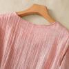 Ceboyel Women Bohemian Cotton Linen Dresses 3/4 Sleeve Maxi Long Dress Plain Classic Dresses Trendy Boho Dresses with Belt Dresses for Women 2024 Plus Size Pink S view 2
