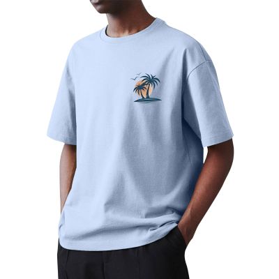 Graphic Tshirts Shirt for Men Summer Short Sleeve Printed Tee Crewneck Casual Loose Fit Beach Tops, Travel Essential Shop The Look(Sky Blue,5X-Large)