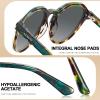 AVAWAY Round Polarized Sunglasses for Women, Italy Acetate 100% UV Protection Tortoiseshell Retro Sun Glasses, Classic Outdoor Trendy Shades view 4