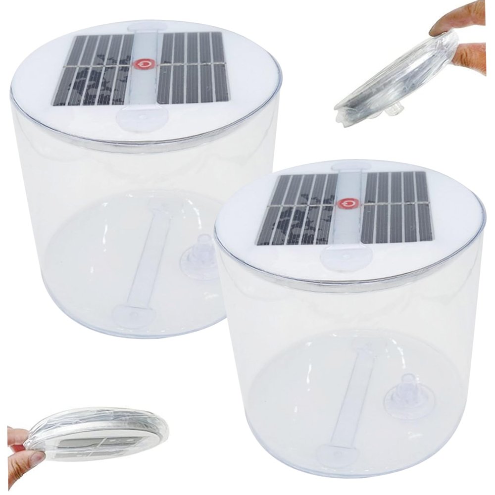 Yeory Inflatable Solar Lantern, 2PCS Waterproof Solar Camping Lantern with White LEDs, Portable Foldable Solar Lamp with Handle for Camping, Portable Outdoor Camping Light Solar Powered