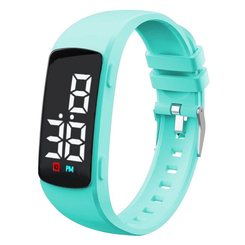 e-vibra Potty Training Watch - Silent Vibrating Alarm Wristband - Water Resistant Medical Reminder Wristwatch - with Timer and 15 Daily Alarms (Mint)